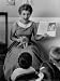Kindergarten Teacher/Actress Barbara Price Reading a Book About Kittens to Her Class Photographic Poster Print by Yale Joel, 30x40