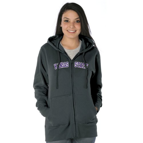 NCAA Kansas State Wildcats Women's Franchise Redux Nuvola Cotton Sueded Full-Zip Hooded Sweatshirt (Graphite, Large) Amazon.com