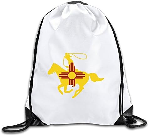 New Mexico Flag Cowboy Drawstring Backpack Bag Gym Sack