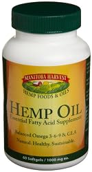 Manitoba Harvest Hemp Oil Soft Gels, 60/1000mg Bottles (Pack of 3)