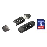SanDisk 8GB SD High Capacity Card (SDSDB-008G-B35) With Universal 19-in-1 USB 2.0 Flash Memory Card Reader/Writer