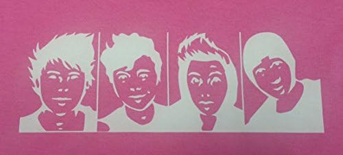 5sos Band Cartoon Heads Women's T-shirt (2XL, Candy Pink)