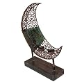 Metal Table Top Candle Holder - Brown/ Green