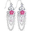 Pink REINA FLOWER CHANDELIER Earrings