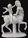 Centaur Teased By Eros Statue, Marble Finish 10 1/2-inch