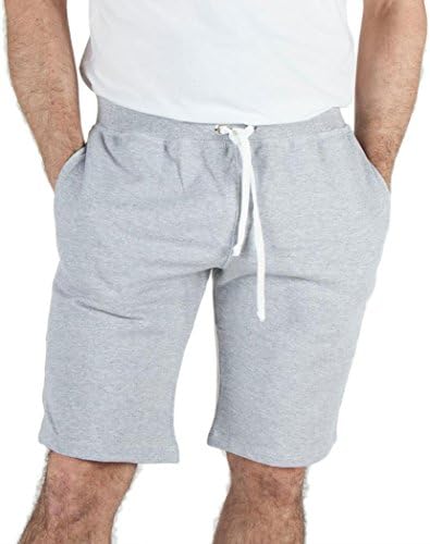 Tulio FL2-Men's Fleece Mid Length Lounge Shorts-Grey-XXL