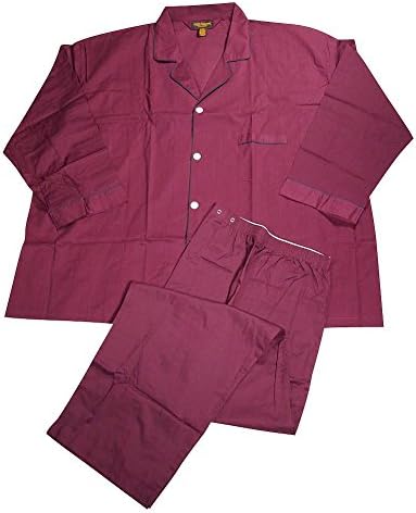 State O Maine - Mens Big Long Sleeve Broadcloth Pajamas, Burgundy 34598-XXXXXX