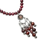 Sterling Silver Multi-Gemstone Necklace with Chandelier Drop