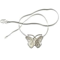 Butterfly Pendant Necklace Silver Jewelry from India 1.25 inches