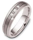6mm traditional white gold diamond wedding band ring (0.21cts diamonds 14K Gold)