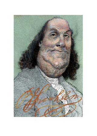 Benjamin Franklin Note Card On Sale