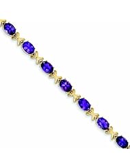 9.5 Carat 14K Gold 7x5mm Oval Amethyst bracelet