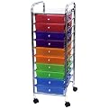 Rolling 10-Drawer Craft Organizer Cart - Multicolor