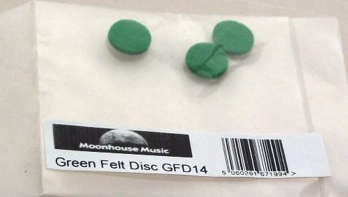Green Felt Disc - Pack of 3 - 14mm x 2mm - for 