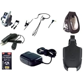 All Accessories for Your Lg CG225 CG-225 Phone (Includes: Rapid Car Charger, Travel Home Charger, Leather Case, Belt Clip Holster, Boom Mic, Antenna Booster, &amp; Car Vent Mount Phone Holder)