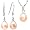 Pearl Essence 7-8mm AAAA Drop Pendant Necklace  Earrings Set in Platinum Overlay CAREFREE Sterling Silver, Peach (16