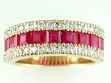 14K 1.70 CTW Princess Cut Ruby & Diamond Band