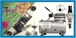 Badger CRESCENDO 175-7 AIRBRUSH SET w/3 TIPS, KIT Includes Airbrush Depot AIR COMPRESSOR and Hose