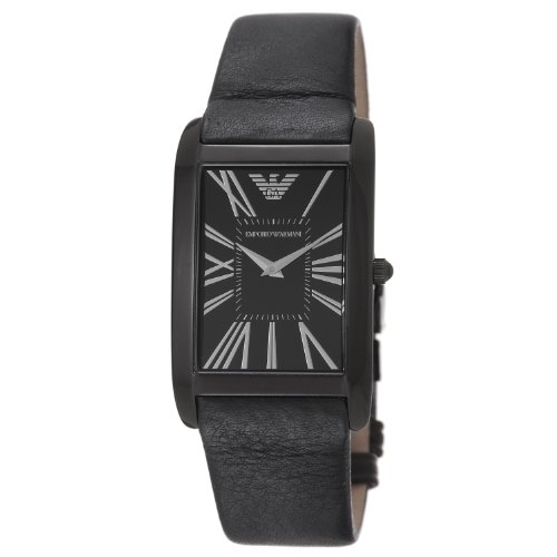 Emporio Armani Slim Herrenuhr Leder Schwarz AR2060