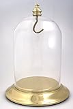 IMAGE OF Pocket Watch Glass Display Dome Gold Plated Base & Hook