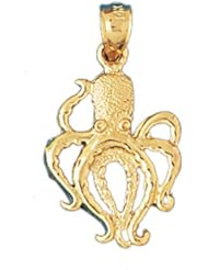 Dazzlers Solid 14k Gold Octopus Charm Pendant Available in three colors from jewelsberry (weights: 2.4 grams only)