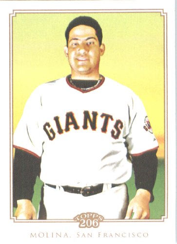 2010 Topps T-206 Baseball Card # 142 Bengie Molina - San Francisco Giants - MLB Trading Card in Screw Down Case!