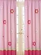 Pink and Green Flower Window Treatment Panels by Sweet Jojo Designs - Set of 2