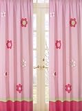 Pink and Green Flower Window Treatment Panels by Sweet Jojo Designs - Set of 2