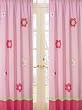 Pink and Green Flower Window Treatment Panels - Set of 2