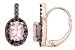 1 5/8 Carat Morganite and 3/8 Carat Black Diamond 14K Pink Gold Earrings