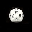 Koplow Opaque 24 Sided Dice, White with Black