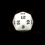 Koplow Opaque 24 Sided Dice, White with Black