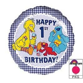 Sesame Street Happy 1st Birthday 18 Mylar Balloon Elmo Big Bird Cookie Monster by Anagram International