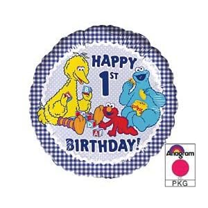 18 Sesame Street Happy 1st Birthday Mylar Balloon by Anagram International