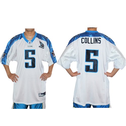 (e) NEW Tennessee Titans Jersey #5 - Kerry Collins (White/Blue, Size: 56)