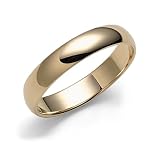  : 14k Yellow Gold 4mm Plain Half Round Band, Size 4.5