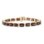 10k Yellow Gold Emerald Cut Garnet Bracelet, 7"