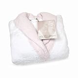 Barefoot Dreams CozyChic Two-Toned Short Robe, Size: 1, Color: White w/ Pink Trim