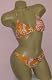 Exceptional  Womens Junior Size Swimwear Multi Orange 4 piece String Bikini, Thong, Top, Sarong Free Shipping This Week Only