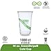 ECO PRODUCTS GreenStripe Clear Compostable 20oz PLA Large Plastic Cups, Case of 1000, Disposable Renewable Plant-Based Cold Cups, For Cold Drinks & Snacks, BPI Certified, ASTM Compliant.