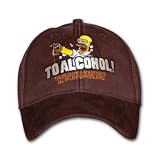 Homer Simpson's Hat - To Alcohol Logo Brown Baseball Cap