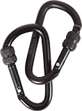 Mil-Com 6mm Screw Gate Locking Carabiners - 2 Pack