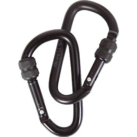 Mil-Com 6mm Screw Gate Locking Carabiners - 2 Pack