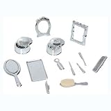 Dollhouse Miniature 15-Pc. Silver Victorian Dresser Set