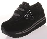 VOLATILE Inspiration Womens Black Suede Wedge Platform Shoes