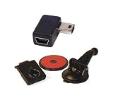Garmin Suction Cup Mount for Nuvi 300, 310, 350 and 360 and Motorola USB Emu Right Angle Port Adapter