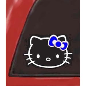 HELLO KITTY Sporting a BLUE BOW 5.5" Vinyl Sticker/Decal