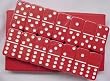 Double Six Standard Dominoes Set of 28-Red Case with Red Tiles