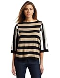 Jones New York Women’s Boatneck Pullover, Black Multi, Medium