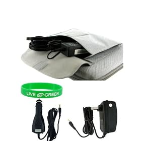 4n1 Combo - ASUS Eee PC 904HA 8.9-Inch Netbook Cube Carrying Case with 12v Car and Wall Charger - Cube Pocket
